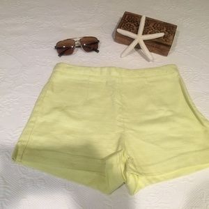 Yellow High-Wasited Shorts
